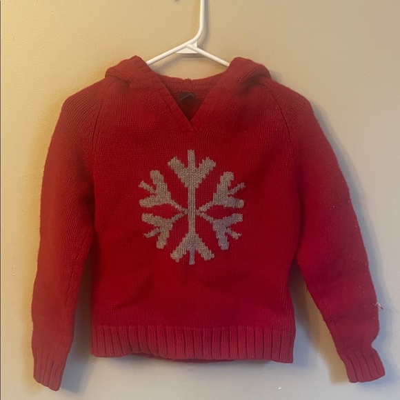 GAP Tops - GAP Red Hoodie with Gray Snowflake